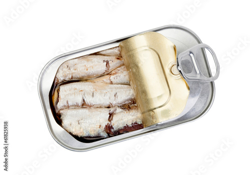 Open can of sardines in oil