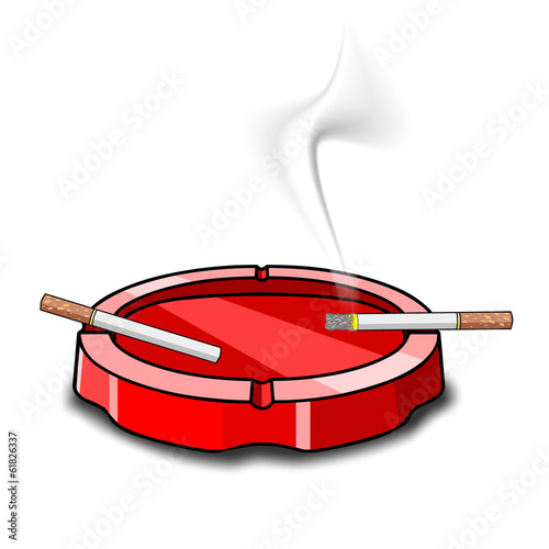ashtray on white background