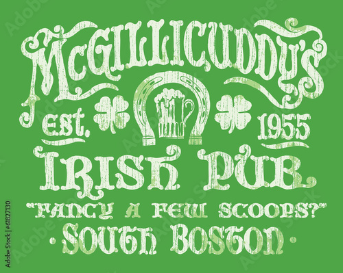 Vintage Irish Pub Sign T-shirt Graphic