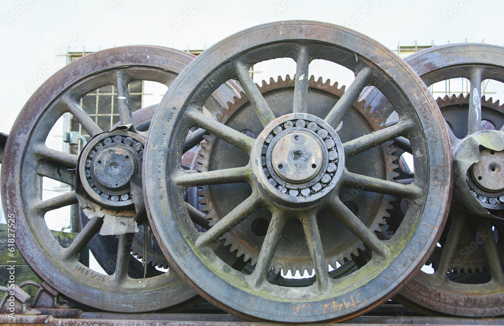 Iron locomotive wheels