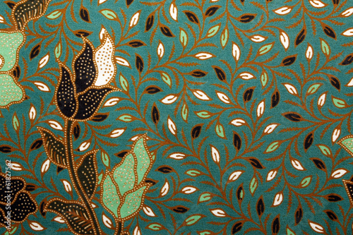 Obraz na płótnie Fabric with floral batik pattern