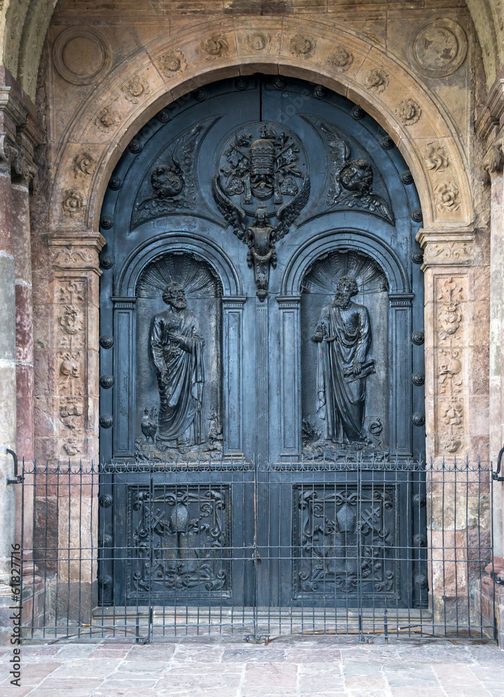 One of the many doors of Quito's Cathedral
