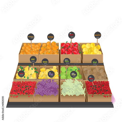 Fruit In Supermarket - Isolated On White Background