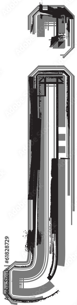 Obraz premium Grunge font. Letter j