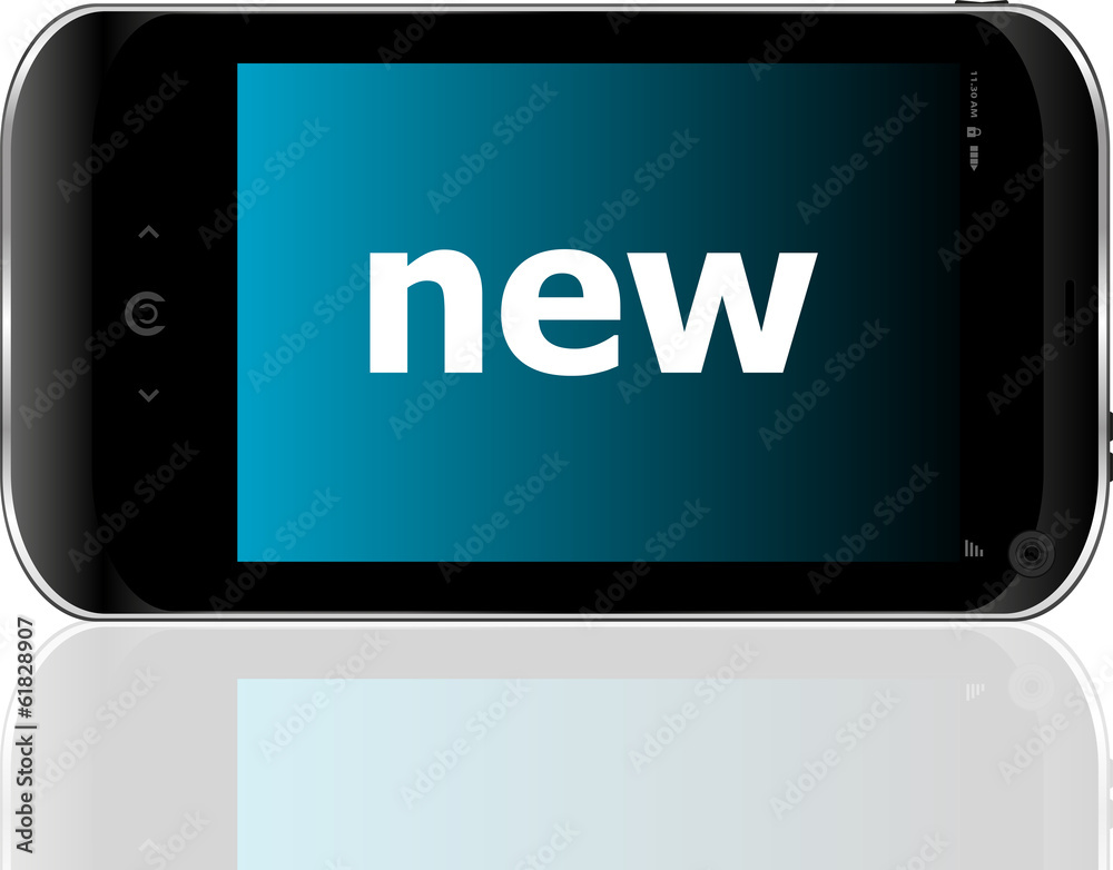 smart phone with new word, business concept smart phone with new word, business concept