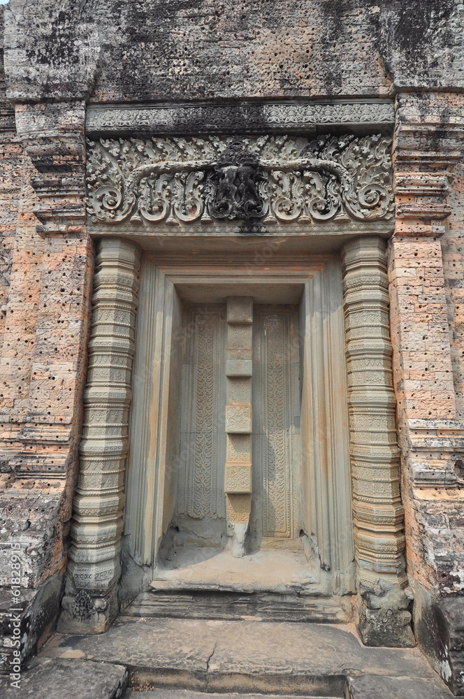 Beautiful detail of East Mebon Temple of Angkor, Cambodia
