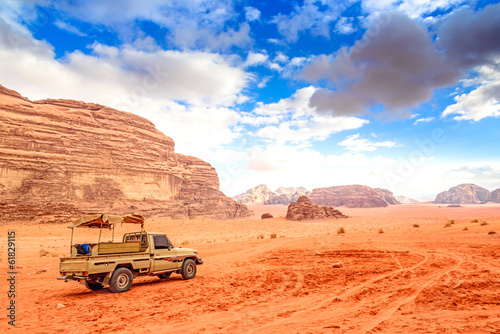 Scenic Jordanian desert in Wadi Rum, Jordan.