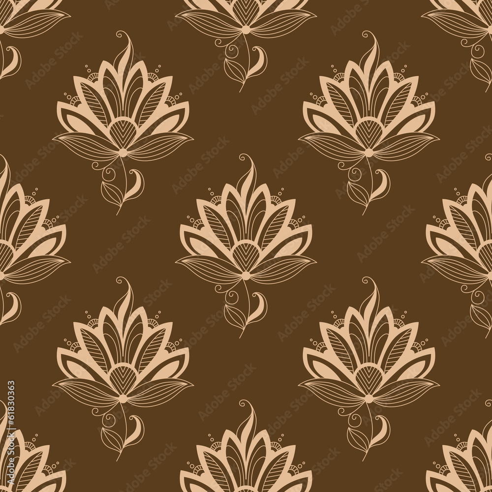 Floral motif repeat seamless pattern