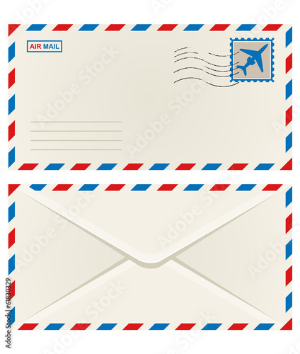 Front and back of an airmail envelope photo