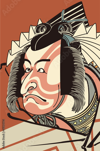 勝川春好 歌舞伎絵のイメージイラスト