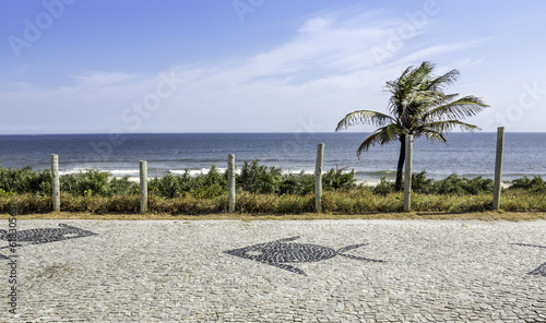 Barra da Tijuca sidewalk mosaic in Rio de Janeiro