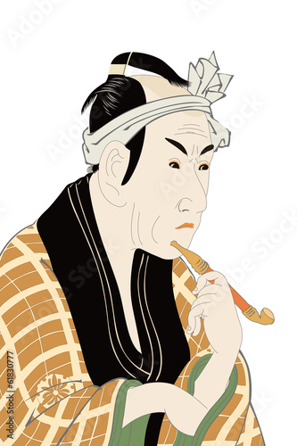東洲斎写楽 四代目松本幸四郎の山谷の肴屋五郎兵衛のイラスト