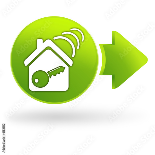 domotique sur symbole web vert