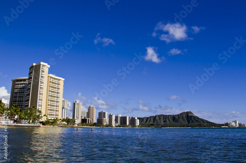 View on Honolulu city, Waikiki Beach, Hawaii