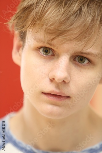 Teenaged Boy with Blue Eyes