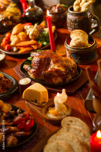 Image of medival kings table full of food