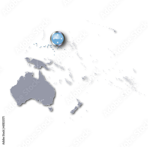 Pazifikkarte mit Mikronesien photo