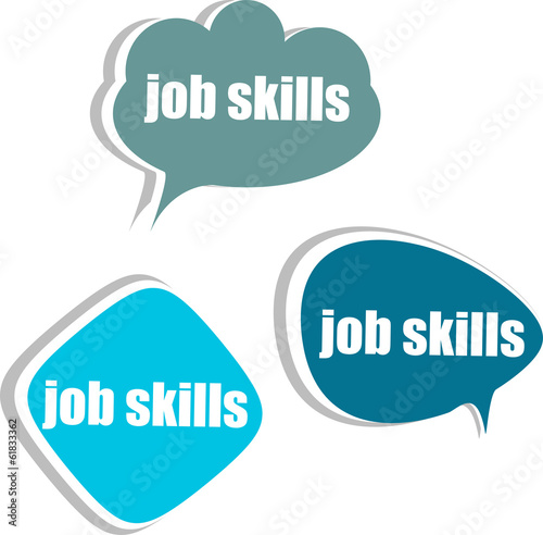 job skills. Set of stickers, labels, tags. infographics
