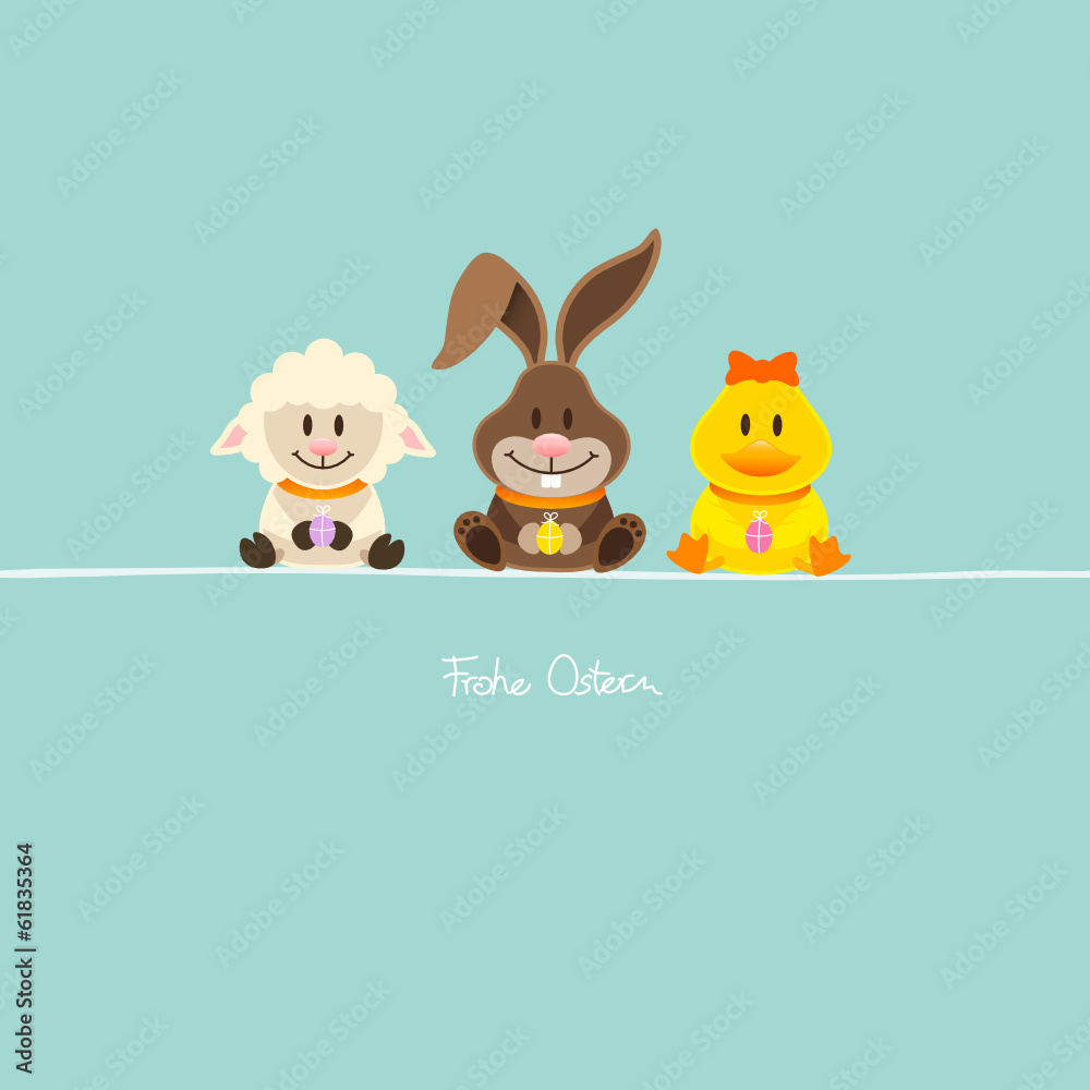 Schaf, Osterhase & Ente Ostereier retro Schaf, Osterhase & Ente Ostereier retro