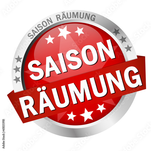 Button mit Banner " SAISONRÄUMUNG "
