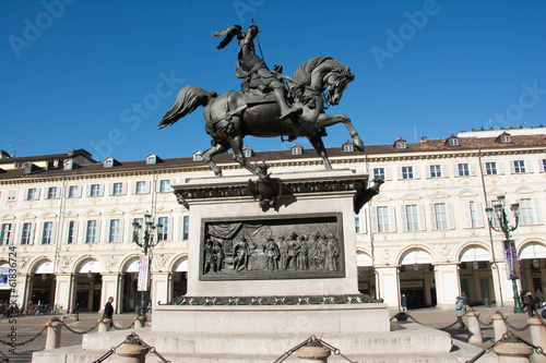 Equestrian Statue;  Emanuele Filiberto; Turin; Italy photo