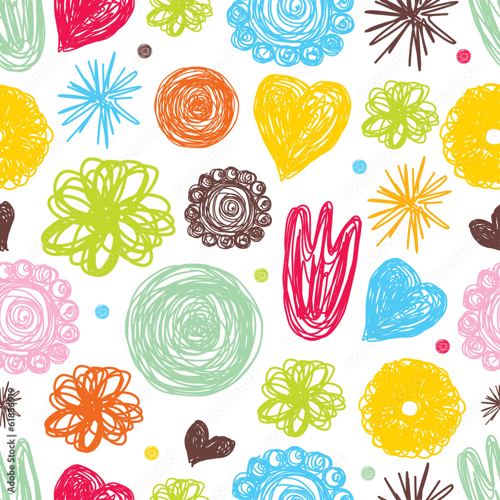 Cute seamless pattern with flowers. Cute seamless pattern with flowers.