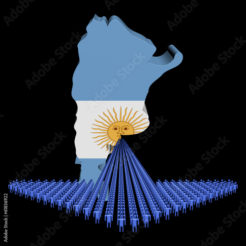 Arrow of people with Argentina map flag illustration