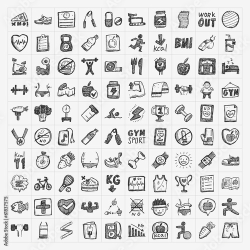Doodle fitness icons