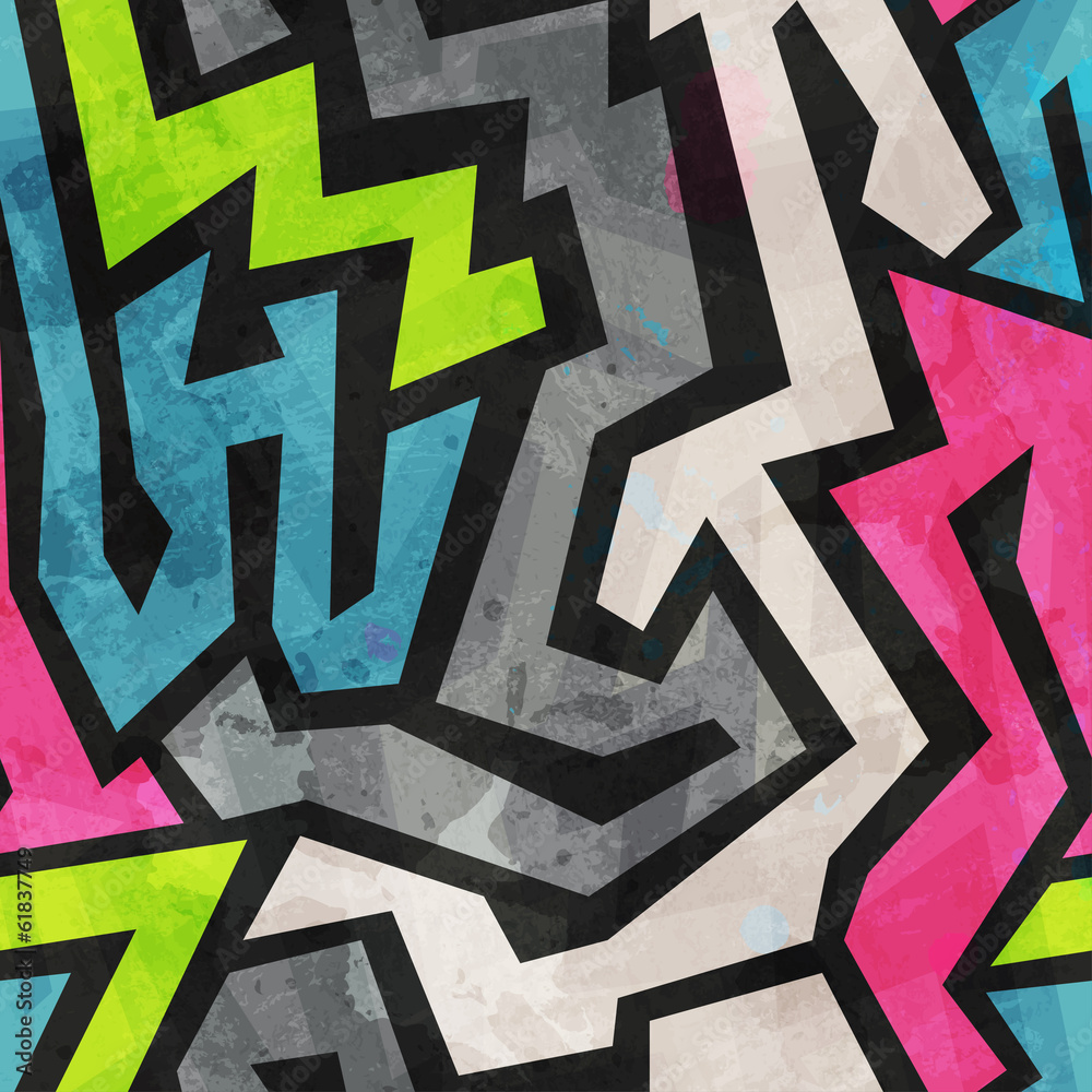 grunge graffiti seamless pattern