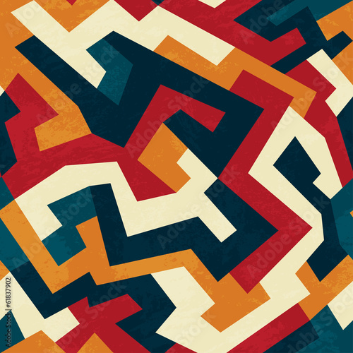 tribal lines seamless pattern with grunge effect