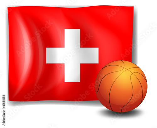 The flag of Switzerland with a ball