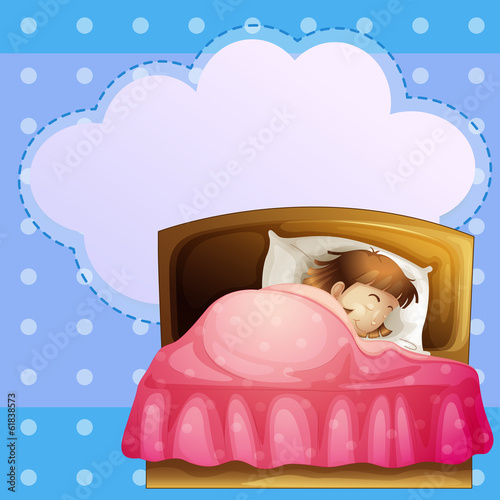 A girl sleeping soundly with an empty callout