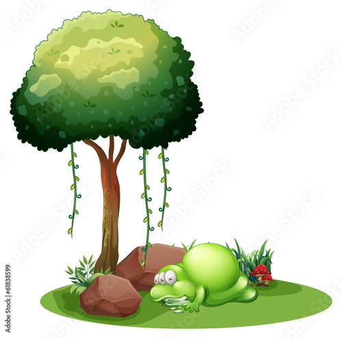 A monster sleeping under the tree