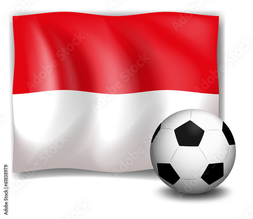 The flag of Monaco with a soccer ball