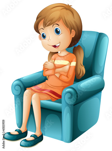 A girl sitting on a chair