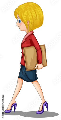 A businesswoman walking