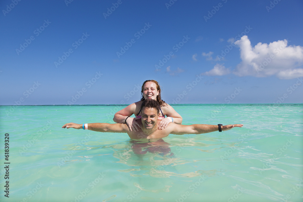 Couple enjoying summer vacation at Riviera Maya, Mexico