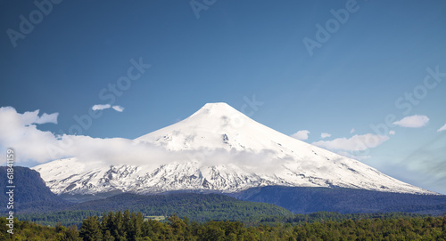 Snow covered Volcano Villarica, Chile photo