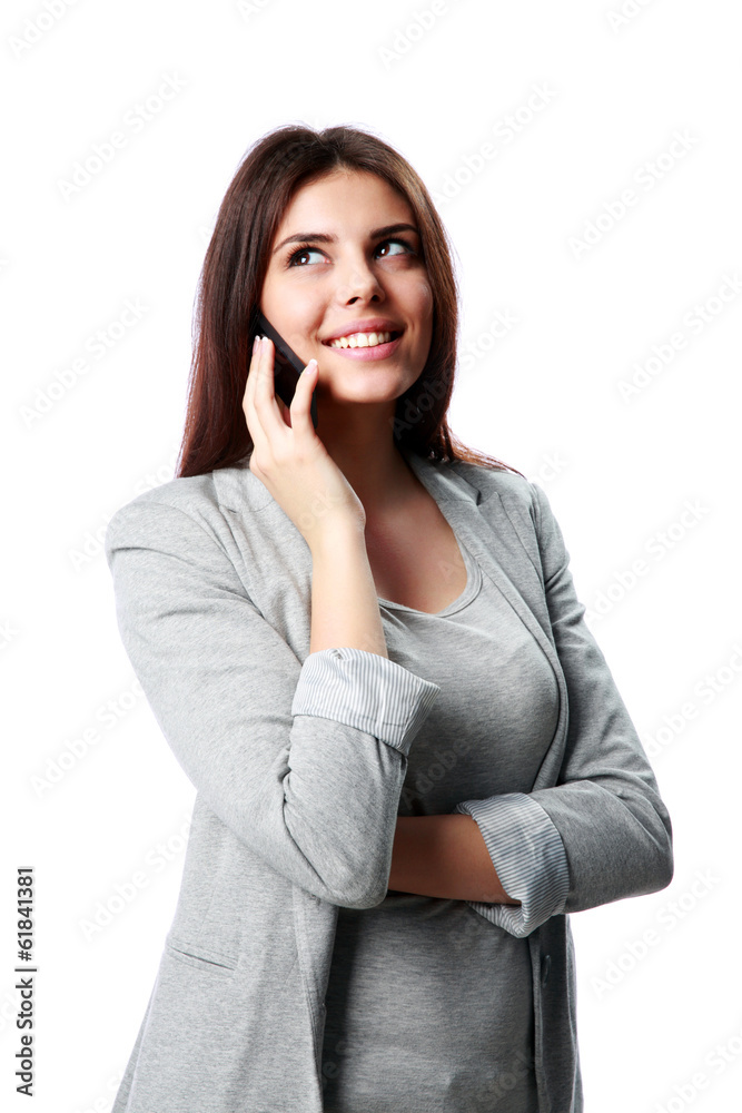 Young smiling woman talking on the phone Young smiling woman talking on the phone