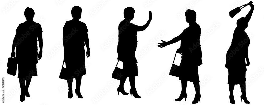 Vector silhouette of a old woman. Vector silhouette of a old woman.