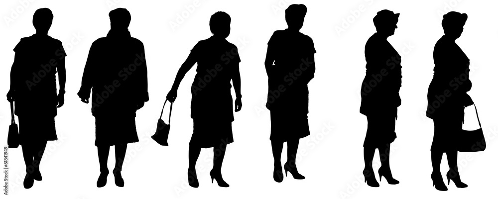 Vector silhouette of a old woman. Vector silhouette of a old woman.