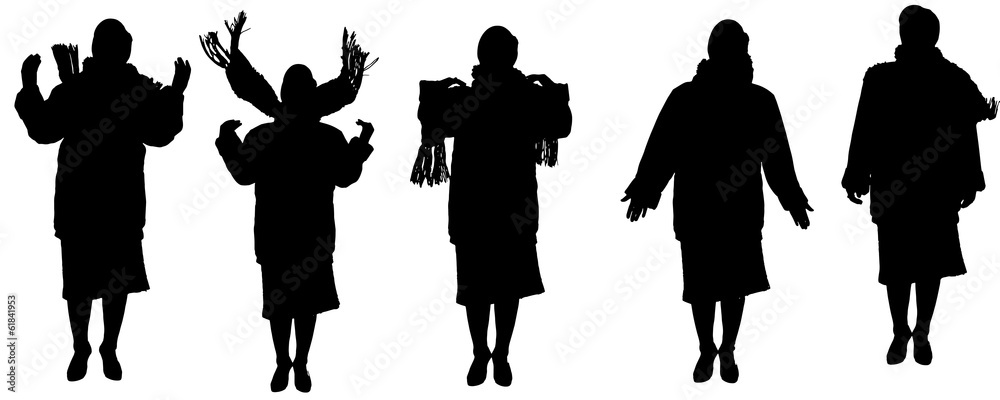 Vector silhouette of a old woman. Vector silhouette of a old woman.