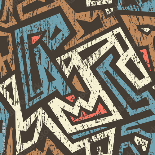 african seamless pattern with grunge effect