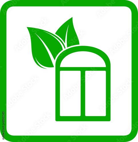 Wallpaper Mural green window with leaf Torontodigital.ca