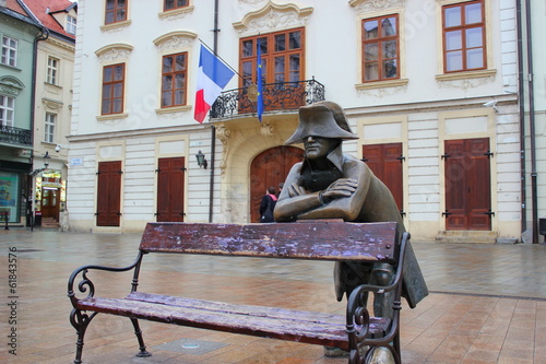 Bilde på lerret Statue von Napoleon vor Palais Kutscherfeld in Bratislava