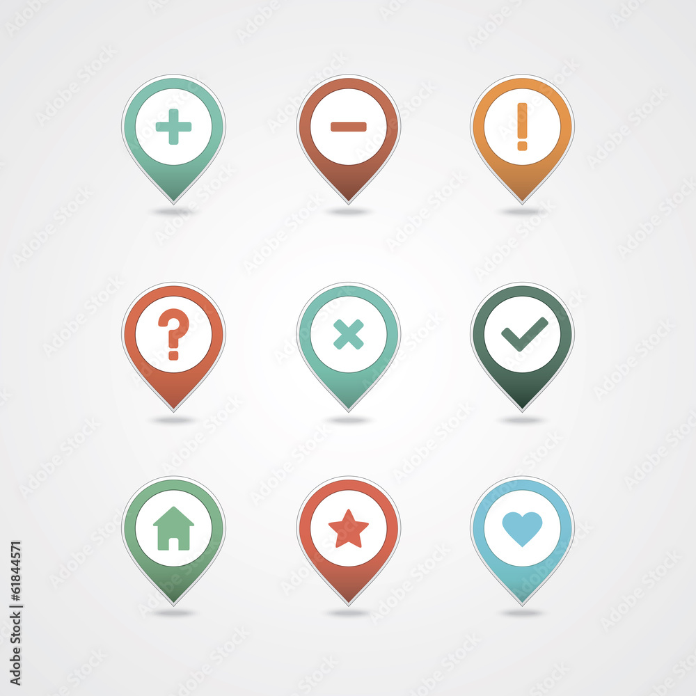Mapping pins icon Mapping pins icon