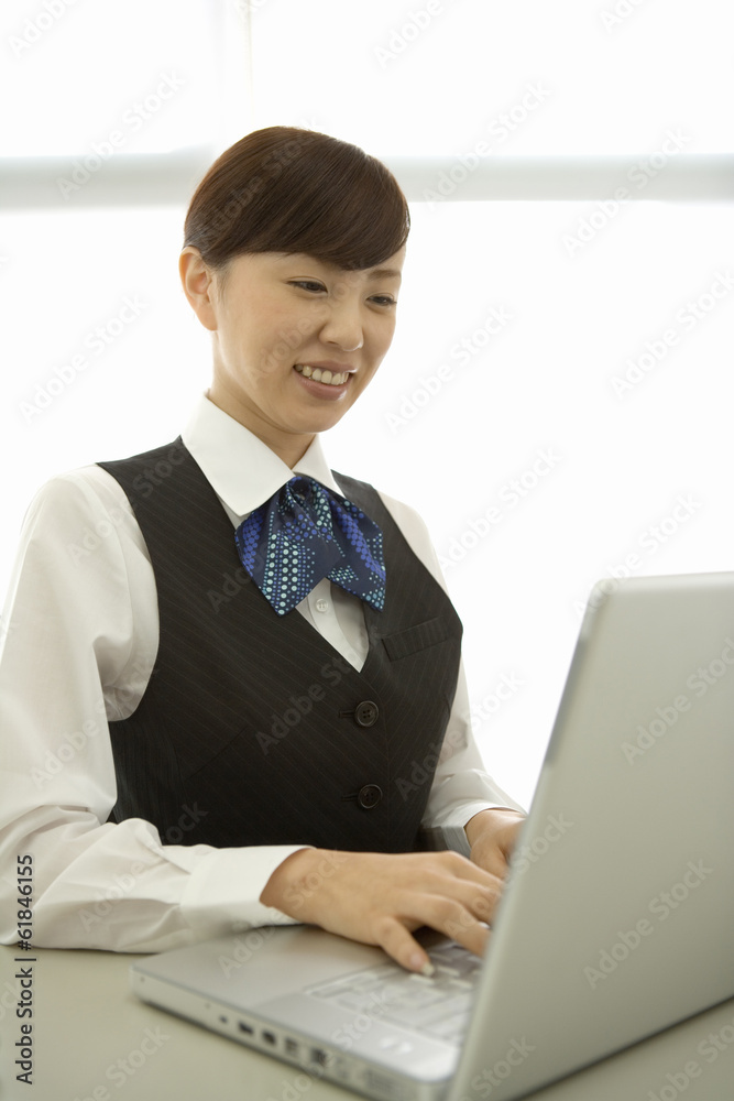 business woman using PC