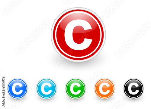 copyright icon vector set