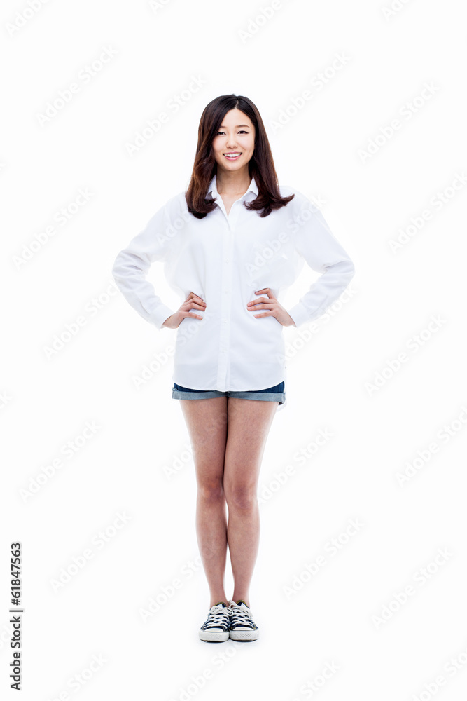 Young Asian woman full shot