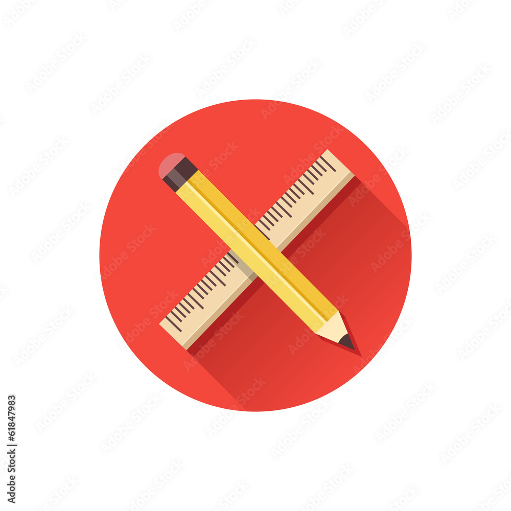 Vector Pencil And Ruler Icon